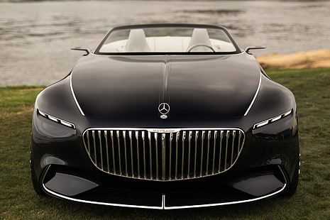 mobil convertible Mercedes-Benz hitam, Vision Mercedes-Maybach 6 Cabriolet, Wallpaper HD HD wallpaper