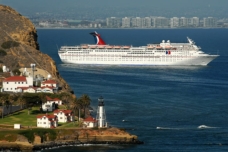 ferry, cruise ship, vehicle, ship, HD wallpaper