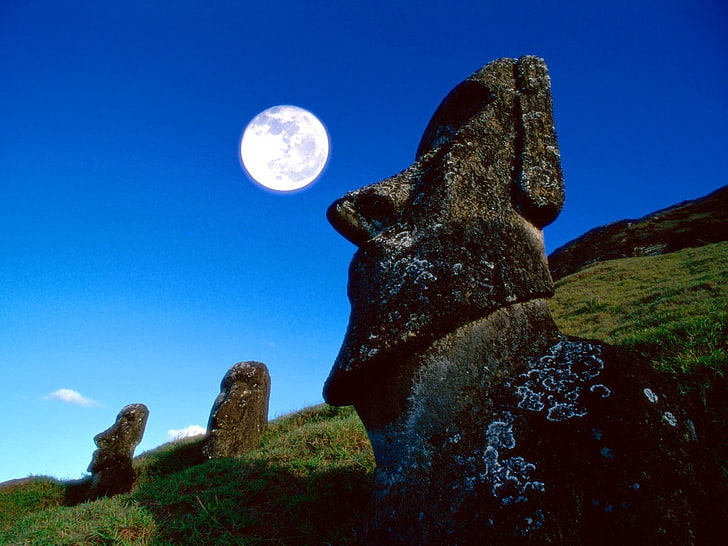 Paskalya Adası, Moai, HD masaüstü duvar kağıdı
