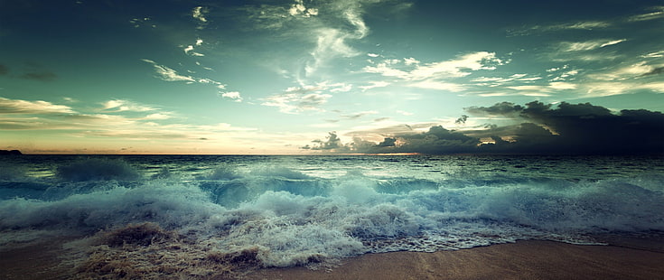 пляж, фотография, ультра, широкий, HD обои HD wallpaper