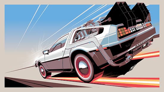  DeLorean, DMC DeLorean, Back to the Future, car, time travel, HD wallpaper HD wallpaper