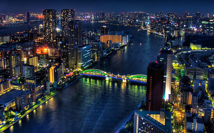 Night Tokyo Japan City 2560 × 1600، خلفية HD