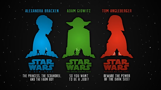 Star Wars, Yoda, Darth Vader, Leia Organa, HD tapet HD wallpaper