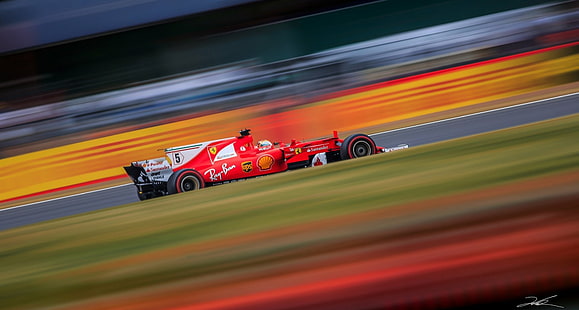 Course, F1, Ferrari, Formule 1, Motion Blur, Voiture de course, Fond d'écran HD HD wallpaper