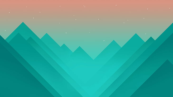 green illustration, flat, polygons, 4k, 5k, mountains, iphone wallpaper, android wallpaper, abstract, HD wallpaper