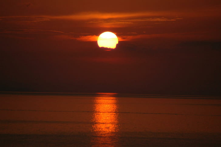 Laut Adriatik, balkan, romantis, eropa, indah, adriatik, matahari terbenam, timur, kroasia, matahari terbit, bulan, 3d dan ab, Wallpaper HD