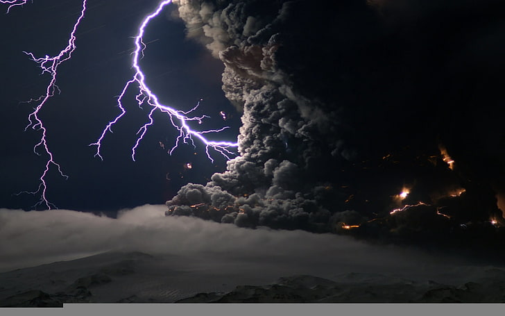 lightning and clouds wallpaper, lightning, sky, tornado, electricity, category, elements, blackness, HD wallpaper