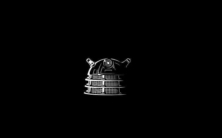 Dalek - Doctor Who, ilustrasi grayscale robot, minimalis, 1920x1200, doctor who, dalek, Wallpaper HD