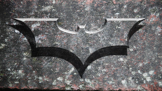 серый и черный Бэтмен логотип цифровые обои, Бэтмен, логотип, HD обои HD wallpaper
