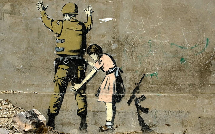 Kinder, Banksy, Graffiti, HD-Hintergrundbild