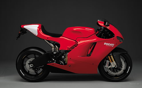 ducati desmosedici rr, червен, страничен изглед, мотоциклет, превозно средство, HD тапет HD wallpaper