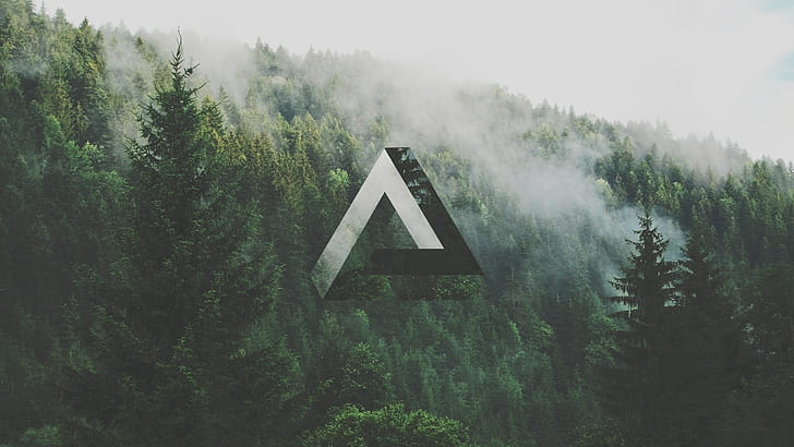 forest, geometry, Penrose triangle, triangle, HD wallpaper