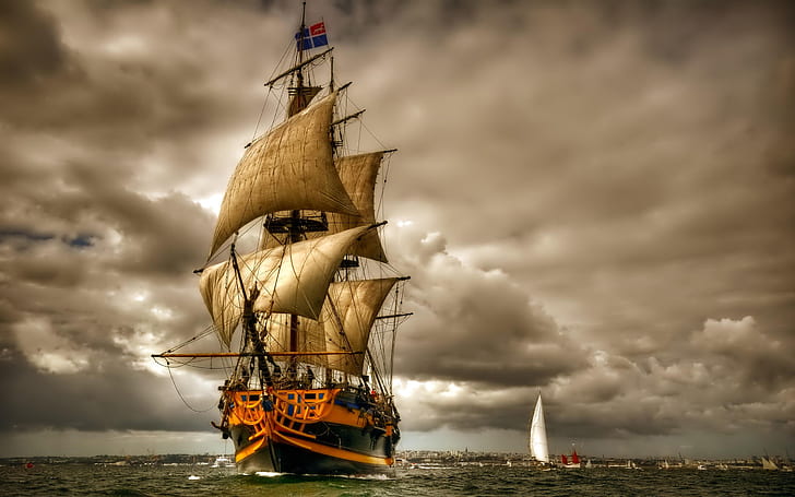 Sailing Ship Beautiful Wallpaper Hd สำหรับเดสก์ท็อป 2560 × 1600, วอลล์เปเปอร์ HD