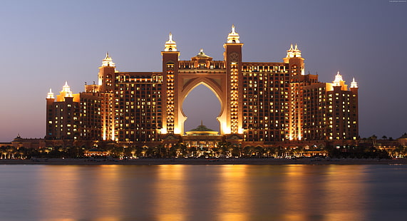 Hotel, Atlantis, Dubai, The Palm, 6K, HD wallpaper HD wallpaper