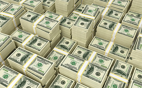 dinheiro, dólar, notas, maços, notas, moeda, HD papel de parede HD wallpaper