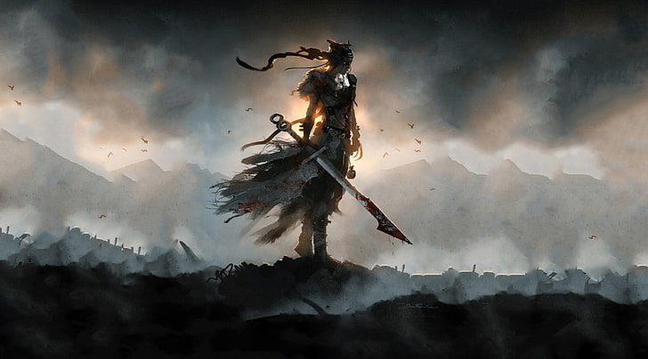 Hellblade Senua's Sacrifice 2017 gra wideo, wojownik z mieczem, tapeta cyfrowa, gry, inne gry, podróż, gra, Underworld, celtyckie, senua, 2017, gra wideo, nordycka, mitologia, Tapety HD