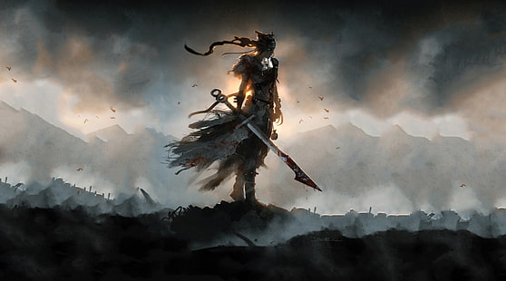 Hellblade Senua's Sacrifice 2017 gra wideo, wojownik z mieczem, tapeta cyfrowa, gry, inne gry, podróż, gra, Underworld, celtyckie, senua, 2017, gra wideo, nordycka, mitologia, Tapety HD HD wallpaper
