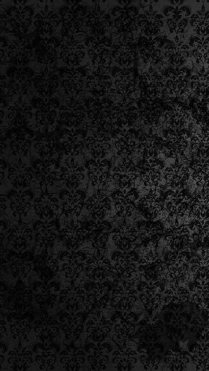 textil floral gris y negro, abstracto, Fondo de pantalla HD, fondo de pantalla de teléfono