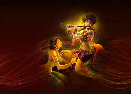Latest Lord Krishna, Krishna illustration, God, Lord Krishna, radha, HD wallpaper HD wallpaper