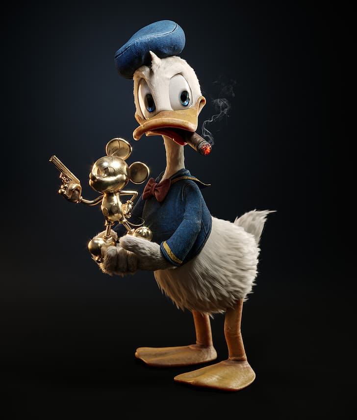 artwork, digital art, Donald Duck, HD wallpaper