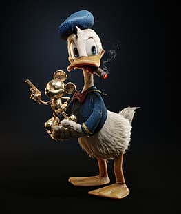 œuvres d'art, art numérique, Donald Duck, Fond d'écran HD HD wallpaper