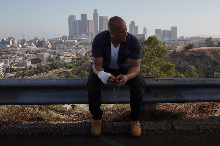 Vin Diesel, VIN Diesel, Dominic Toretto, Hızlı ve Öfkeli 7, Öfkeli 7, HD masaüstü duvar kağıdı