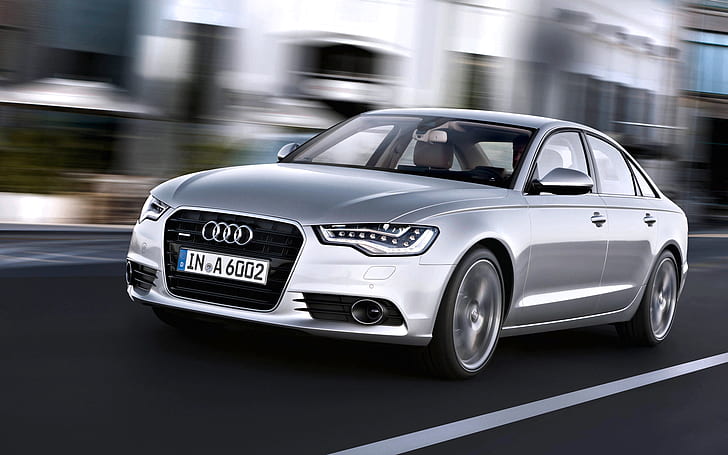 Audi, Auto, Machine, Grey, Silver, The hood, Sedan, Lights, HD wallpaper
