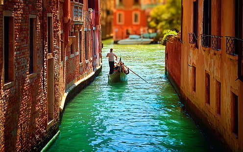 Veneza, canal, gôndolas, água, paisagem urbana, Itália, HD papel de parede HD wallpaper