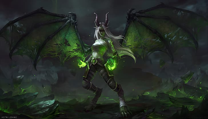 World of Warcraft: Legion, Demon Hunter WoW, увеличен мащаб, HD тапет