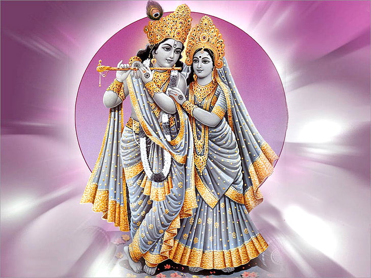 Radhe Krishna, ilustrasi Radha dan Krishna, Tuhan, Tuhan Krishna, Wallpaper HD