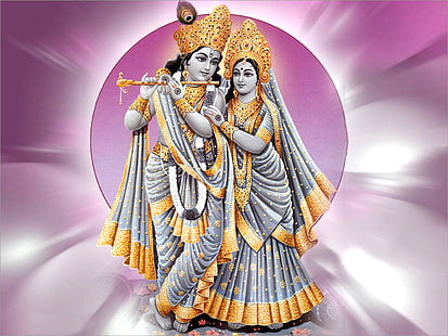 Radhe Krishna, ilustraciones de Radha y Krishna, Dios, Señor Krishna, Fondo de pantalla HD HD wallpaper