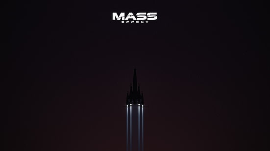 Mass Effect text, Mass Effect, Normandy SR-2, simple, minimalism, video games, normandy sr-1, HD wallpaper HD wallpaper
