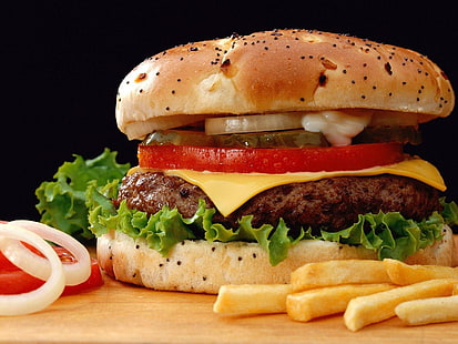 makanan, burger, burger, makanan cepat saji, hamburger, Wallpaper HD HD wallpaper