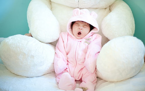 Lindo bebé bostezando, lindo bebé, bostezando, Fondo de pantalla HD HD wallpaper