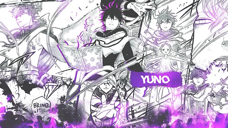 Schwarzklee, Collage, Manga, Comics, Yuno, HD-Hintergrundbild