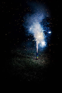 foguetes, fogos de artifício, saudação, noite, feriado, HD papel de parede HD wallpaper