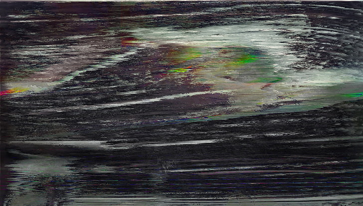 pintura abstracta marrón y verde, arte glitch, Fondo de pantalla HD
