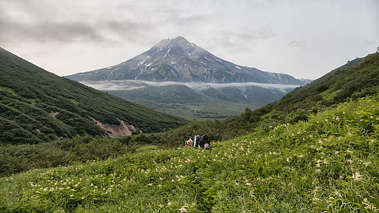 vulcão nebuloso de kamchatka, HD papel de parede HD wallpaper