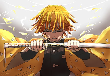Anime, Dämonentöter: Kimetsu no Yaiba, Zenitsu Agatsuma, HD-Hintergrundbild HD wallpaper