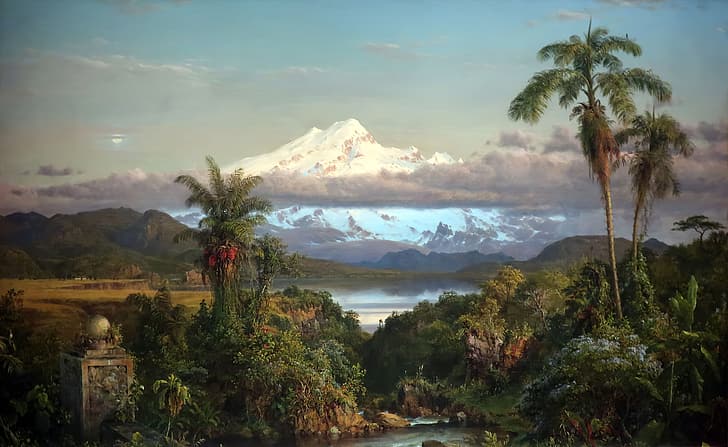 Frederic Edwin Church, Cayambe, Ecuador, pittura, arte classica, Sfondo HD