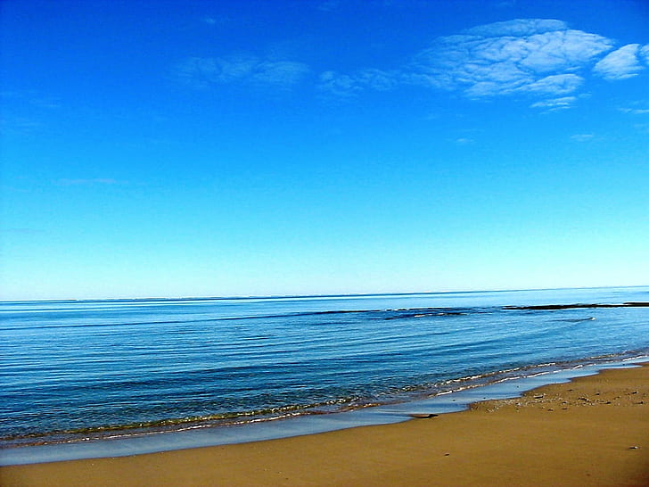 водно тяло под синьо небе, океан, водно тяло, синьо небе, пейзаж, Океания, парду, Западна Австралия, пустош, Пилбара, море, плаж, природа, пясък, брегова линия, синьо, лято, вода, на открито, HD тапет