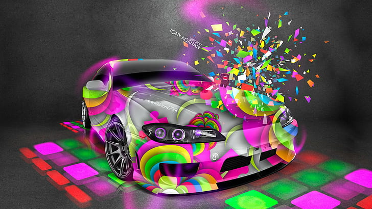 10+ Car Art Colored 1080p Hd Wallpapers free download