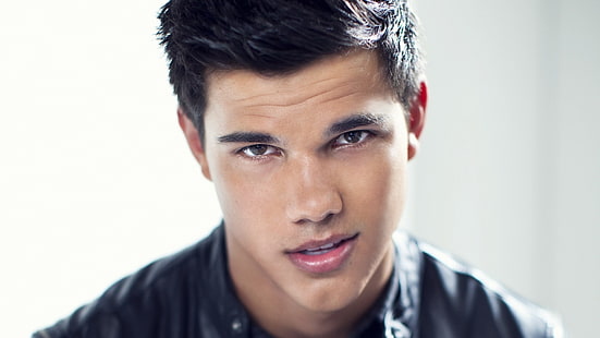 erkek siyah mürettebat boyun gömlek, Taylor Lautner, aktör, HD masaüstü duvar kağıdı HD wallpaper