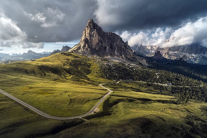 mountains, Italian Dolomites, Passo Giau, HD wallpaper