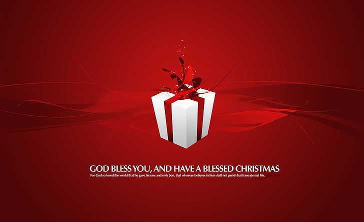 クリスマスプレゼント赤、テキストオーバーレイ、休日、クリスマス、プレゼントと赤の背景、 HDデスクトップの壁紙