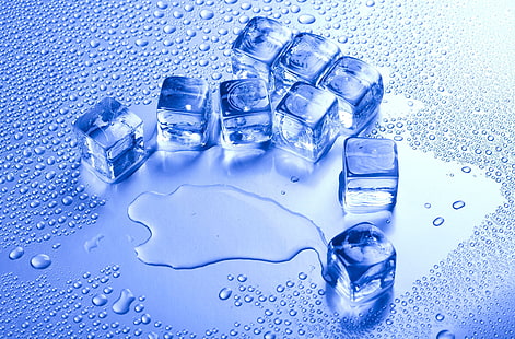blue ice cube lot, cold, ice, water, drops, background, Wallpaper, different, widescreen, full screen, HD wallpapers, HD wallpaper HD wallpaper