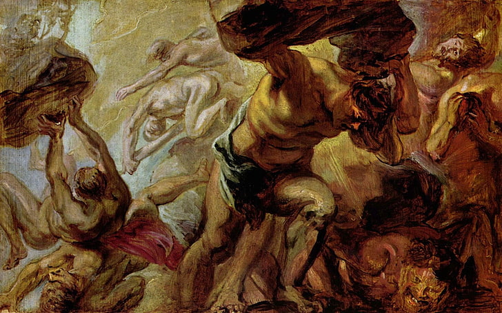 Greek mythology, artwork, painting, Peter Paul Rubens, Overthrow of the Titans, classic art, HD wallpaper
