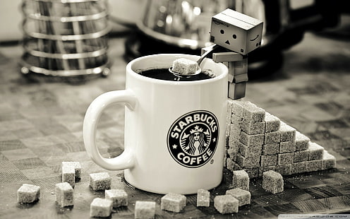 danbo coffee starbucks น้ำตาลอเมซอน, วอลล์เปเปอร์ HD HD wallpaper