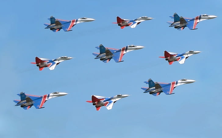 Su-27, russischer Ritter su-27, Militärflugzeug, Flugshows, Düsenjäger, HD-Hintergrundbild