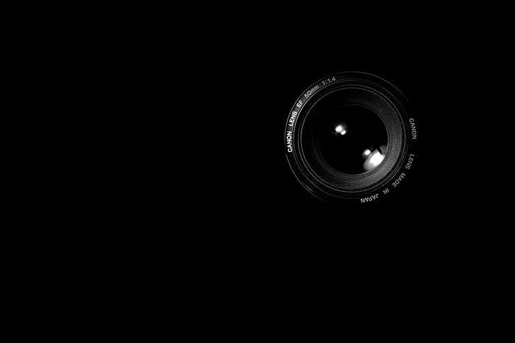 lente zoom preta, escura, Japão, Canon, HD papel de parede